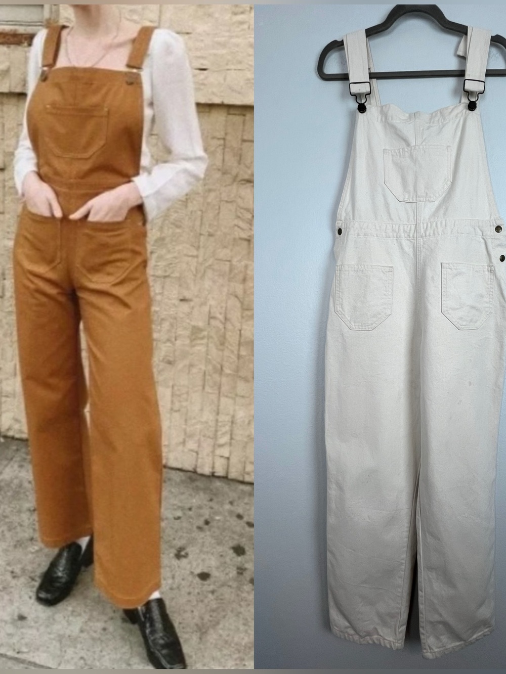 Lykke Wullf Kern Canvas Overalls Cream Cotton Utility Cottage M